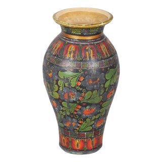 Art Deco Ceramic Vase with Folk Motifs, Czech, 1920s For Sale