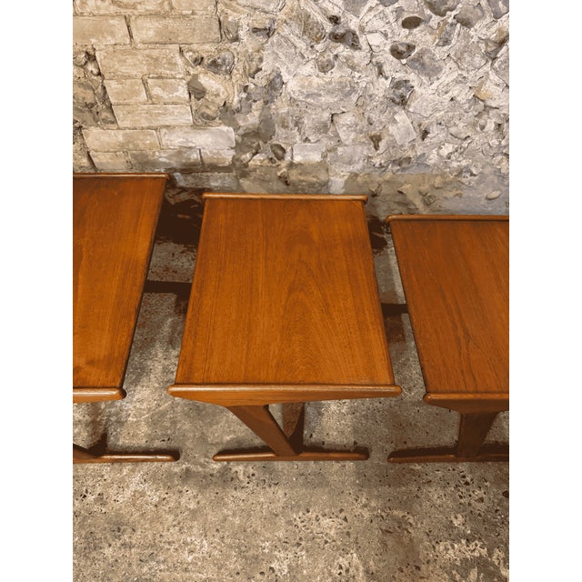 Vintage Danish Teak Nesting Tables by Mogens Kold, 1960, Set of 3 For Sale - Image 11 of 14