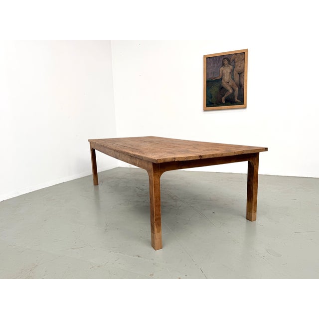 Large Brutalist Farmhouse Table in Oak, 1950s For Sale - Image 10 of 18