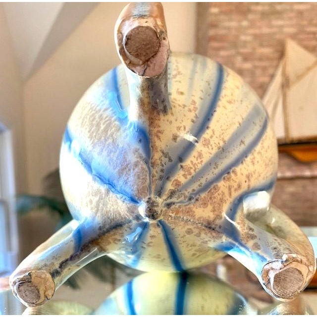 Art Nouveau Vase in Blue and Ivory For Sale In New York - Image 6 of 8