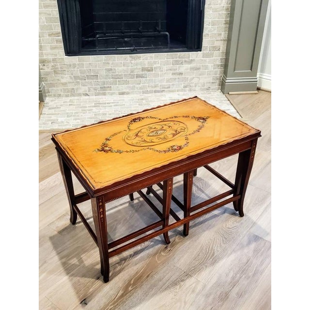 Mid-Century English Regency Adam Style Mahogany Nesting Tables | Chairish