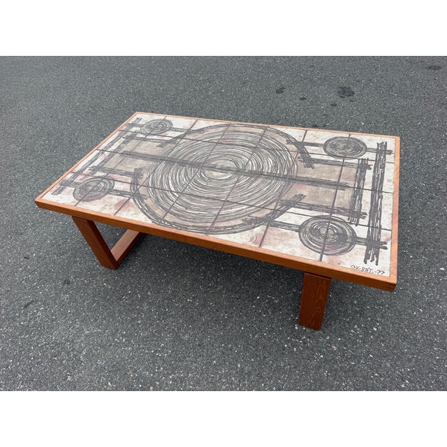 Mid-Century Modern Mid Century Danish Tile Inlay Coffee Table by Trioh For Sale - Image 3 of 10