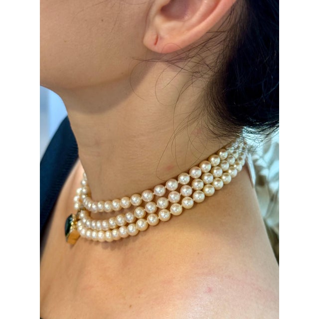 Huge 18 Carat Green Tourmaline & 2.5 Carat Diamond Pendant / Necklace 14 Karat Yellow Gold and three layers of natural...