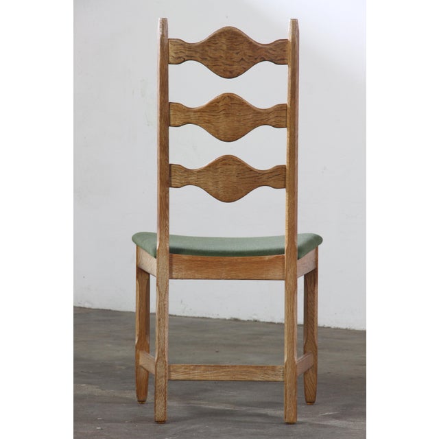 Wood Vintage Danish Tall Back Brutalist Chairs by Henning Kjærnulf, 1960s, Set of 8 For Sale - Image 7 of 18