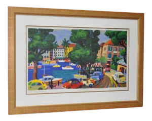 'The Riviera II' Framed Serigraph
