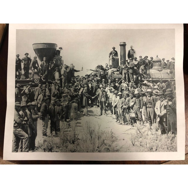 American "Completion of the Pacific Railroad" Hand Colored Engraving For Sale - Image 3 of 6