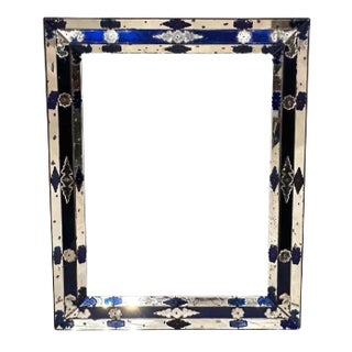 Venetian Cobalt Blue Mirror For Sale
