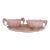 Mid 20th Century Pink Ceramic 3pc Set Tray Sugar Creamer With Gold Sea Horse Handle Design For Sale