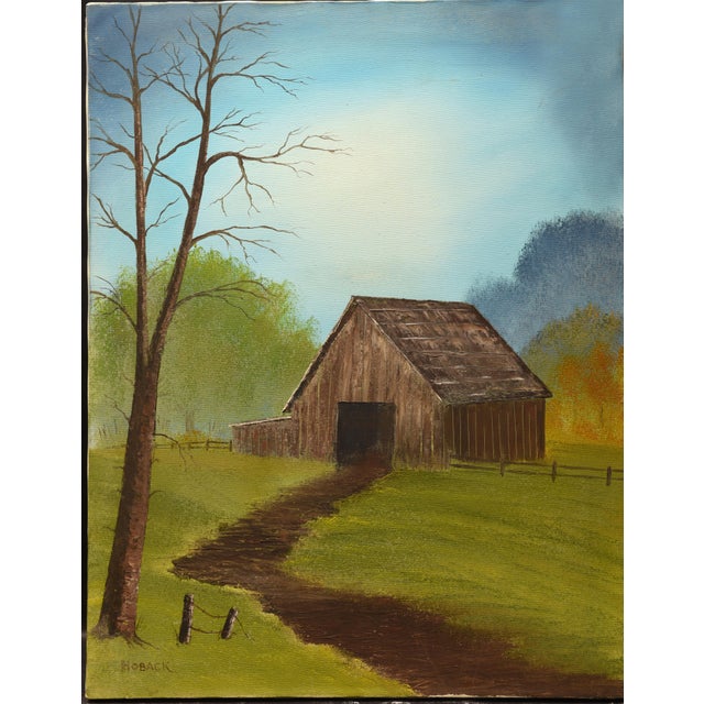American Rustic Haven, Original Oil Painting For Sale - Image 3 of 3