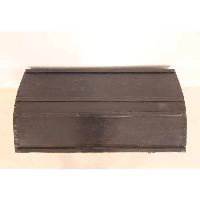 1920s Vintage Steamship Black Trunk, 1920s For Sale - Image 5 of 18