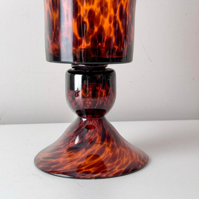 Mid-Century Modern Italian Tortoiseshell Glass Vase For Sale - Image 3 of 6