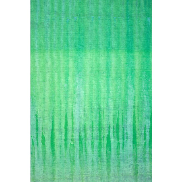 Green "Green Arc Over Blue" Large Abstract Acrylic Painting by Simon Findlay For Sale - Image 8 of 10