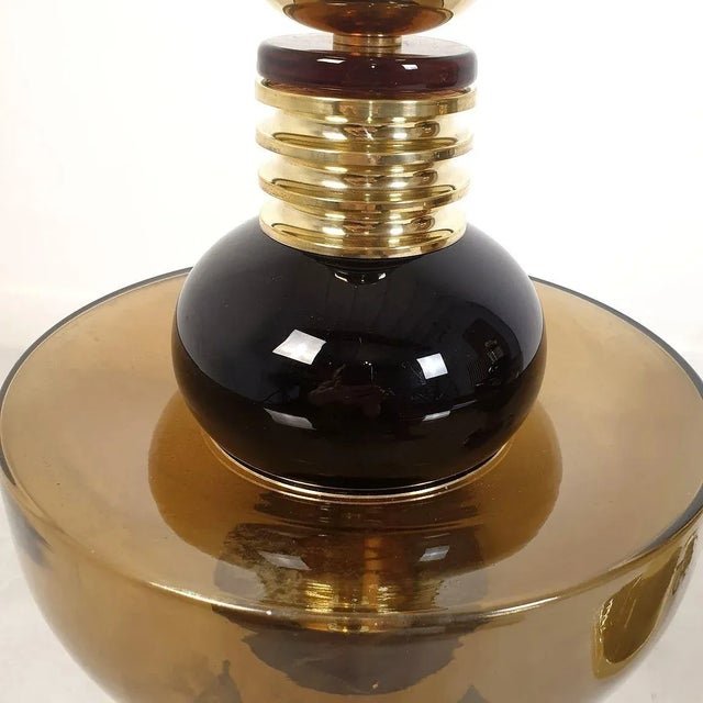 1980s Pair of Mid-Century Modern Murano Glass Lamps 80s For Sale - Image 5 of 9