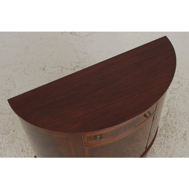 Wood Biggs Mahogany Inlay Federal Style Demilune Console For Sale - Image 7 of 12