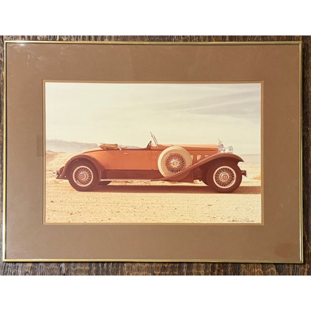 Brass Vintage 1979 William Plante Signed 1930 Packard Speedster Photograph For Sale - Image 8 of 14