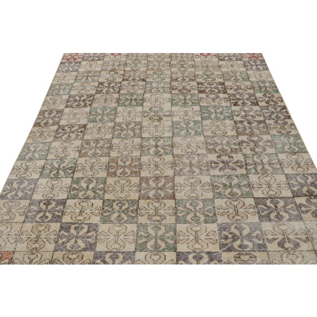 Traditional 1960s Vintage Zeki Müren Rug With Polychromatic Geometric Patterns For Sale - Image 3 of 7