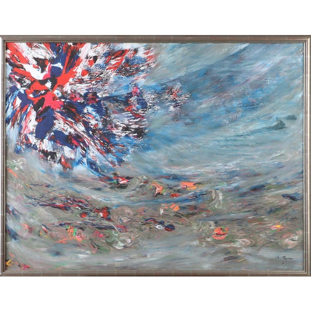 Keiko Ryu, Swedish Composition, 1960s, Oil on Canvas, Framed For Sale - Image 5 of 7