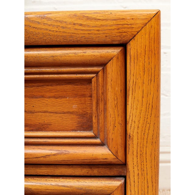 Pair of Boho Two Drawer Oak Nightstands For Sale - Image 4 of 12