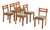 Six French Solid Oak Dining Chairs Attributed to Charles Dudouyt, C. 1945 For Sale