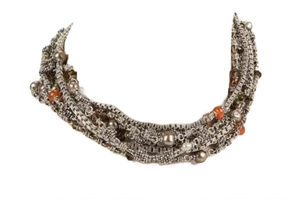 Michael Dawkins Multi Strand Pearls Gemstones Sterling Silver Necklace