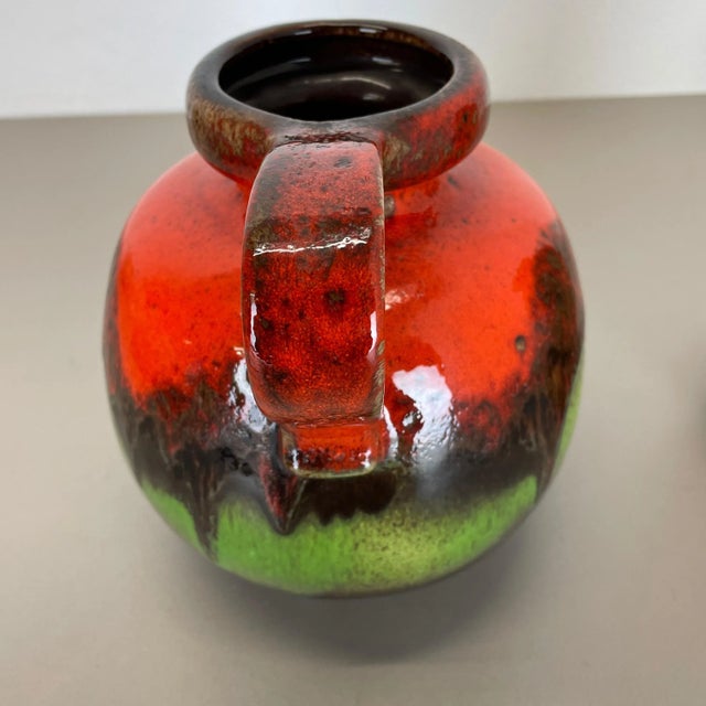 German Pottery Fat Lava Vases Multi-Color from Scheurich, 1970s, Set of 2 For Sale - Image 9 of 18