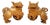 Mid 20th Century Chinese Export Carved Wood Guardian Foo Dog Statue, Pair For Sale