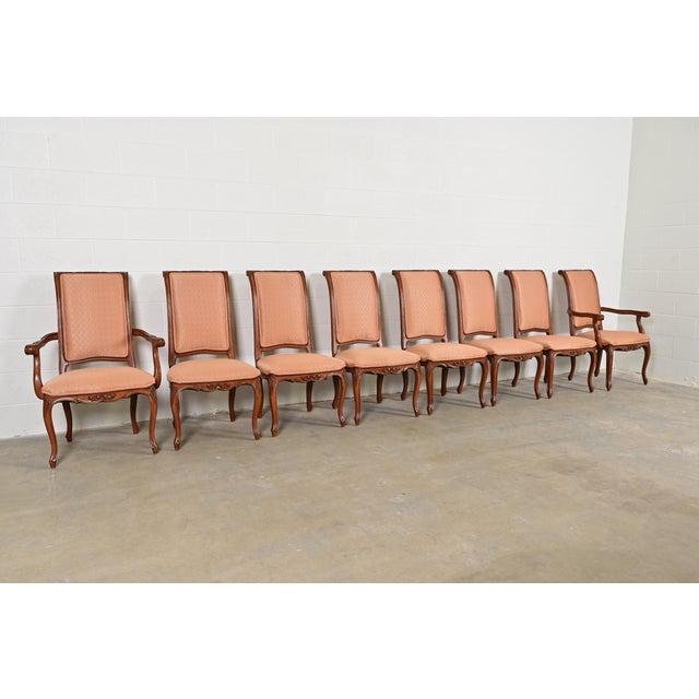 Baker Furniture French Provincial Louis XV Carved Walnut Dining Chairs, Set of Eight For Sale - Image 13 of 13