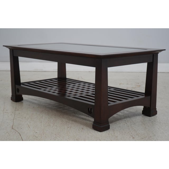 Age: Approx. 15 Years Old Details: Solid Cherry Dark Cherry Finish Highlands Collection Arts & Crafts Style Glass Inset...