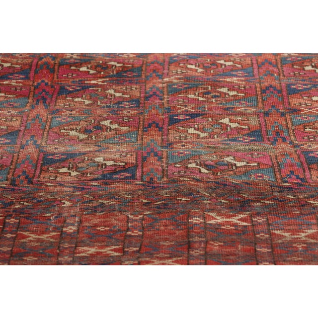 Late 19th Century 1890's Antique Turkoman Tekke Rug - 03'06 X 04'03 For Sale - Image 5 of 9