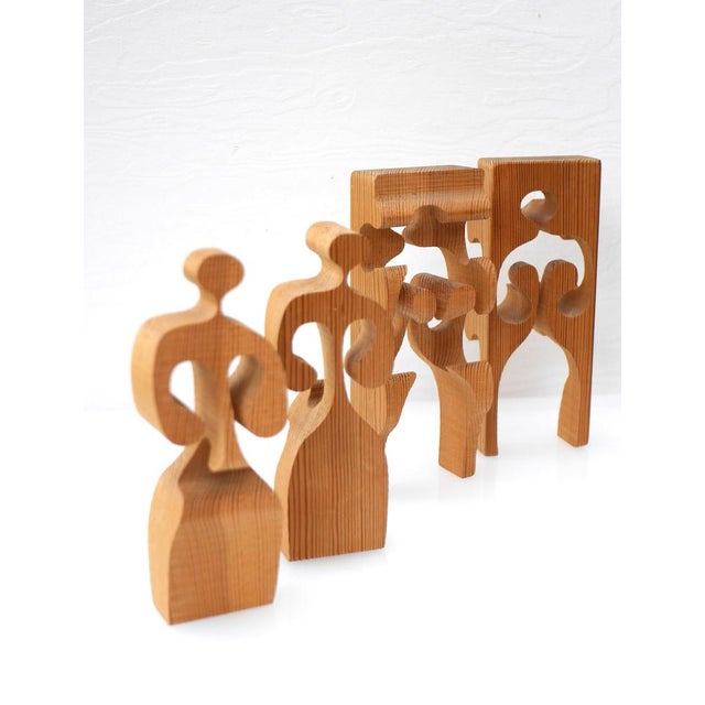 Wooden Puzzle Sculpture by Gunnar Kanevad for Gamla Linköping Sweden, 1962 For Sale - Image 12 of 17