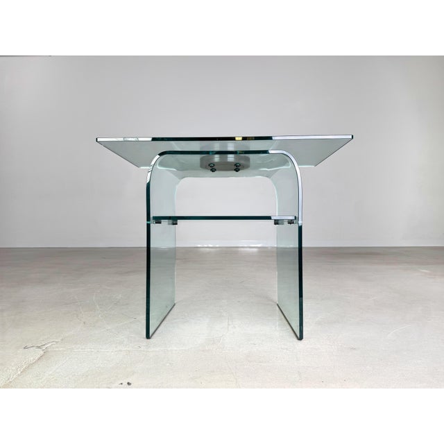 Postmodern Glass Rotating Coffee Table from Fiam Italia, 1980s For Sale - Image 3 of 12