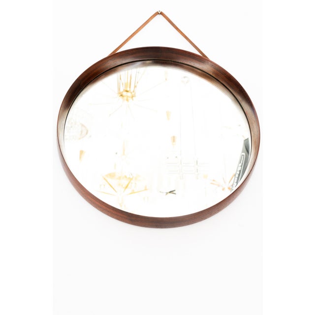 Mirror in Teak and Leather by Uno & Östen Kristiansson for Luxus, Sweden, 1950s For Sale - Image 10 of 15