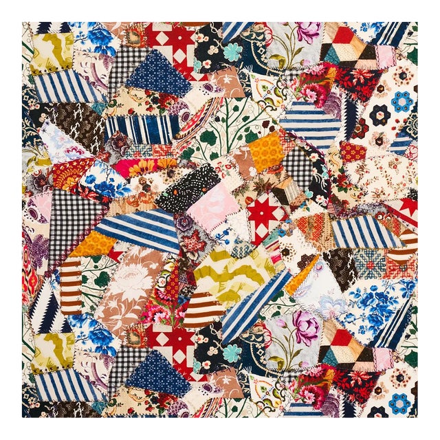 Sample - Schumacher x Johnson Hartig Hotch Potch Crazy Quilt Fabric in Document For Sale