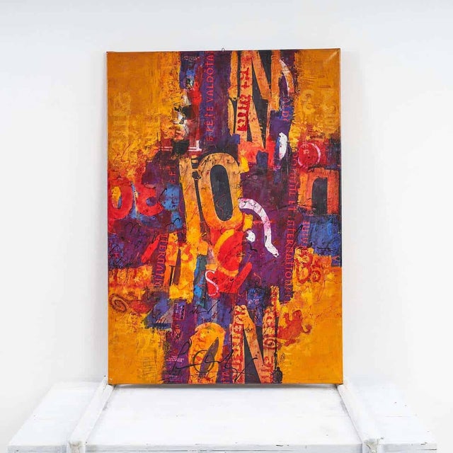 Eros Pandolfi, Colorful Abstract Composition, Oil on Canvas For Sale - Image 5 of 5