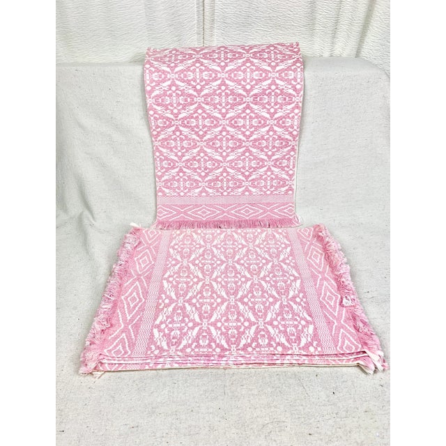 Vintage Pink Placemats and Table Runner-Set of 9 For Sale - Image 13 of 13