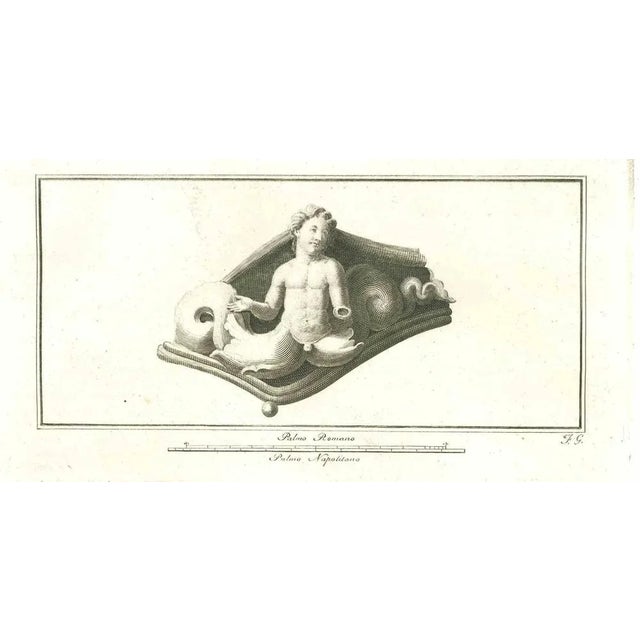 Ancient roman relief, from the series "antiquities of herculaneum", is an original etching on paper realized by an...