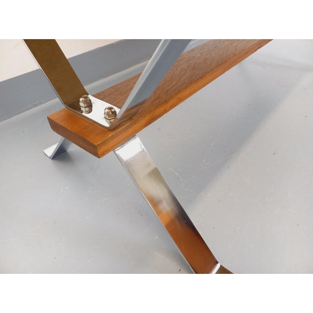 1960s Vintage Coffee Table in Ceramic, Chrome Metal and Wood, 1960s For Sale - Image 5 of 18