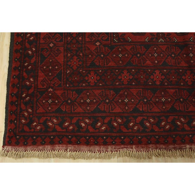 Turkmen Rug 9’9” X 12’7” Red Wool Vintage Tribal Hand-Knotted Oriental Carpet For Sale - Image 11 of 14