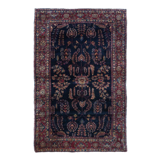 Antique Sarouk Rug 4'1'' x 6'7'' For Sale