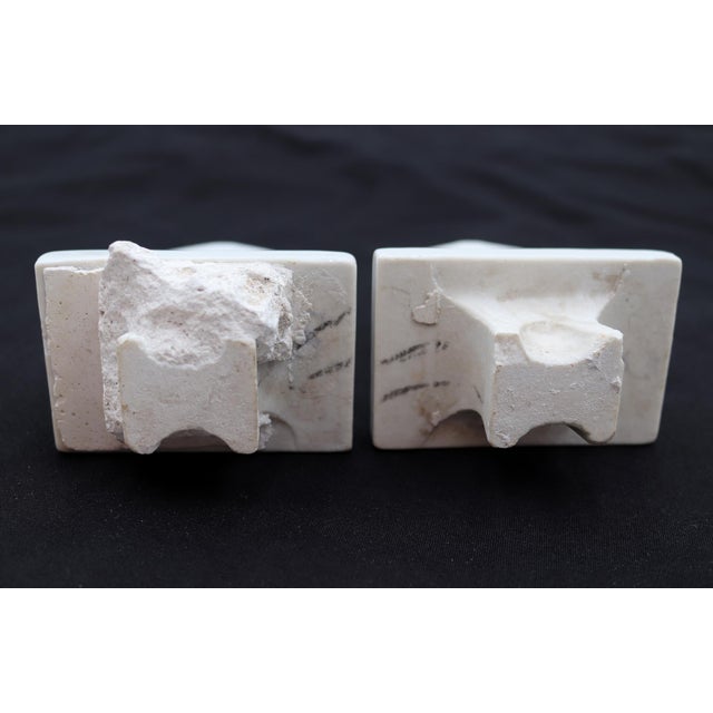 Pair of Vintage White Ceramic Square Bar Towel Brackets For Sale - Image 6 of 6