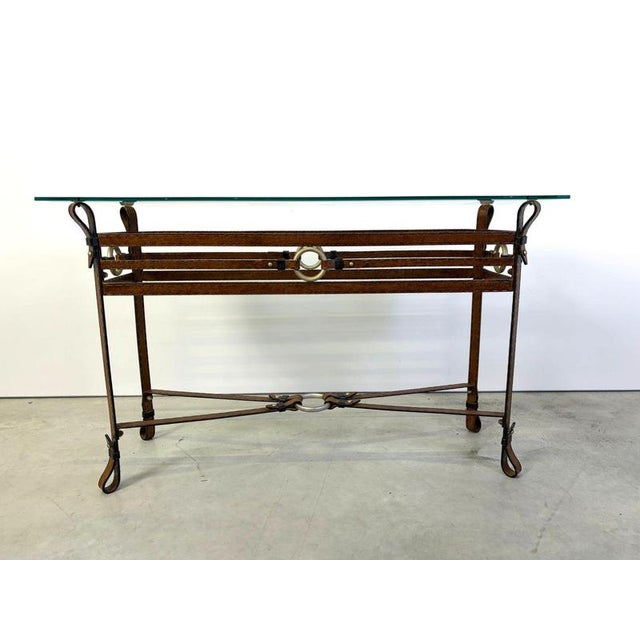 Vintage Console Table in Faux Leather, 1970s For Sale - Image 6 of 11