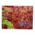 Late 20th Century Large Textured Abstract Acrylic on Canvas, Red–Ocher With Pops of Lime & Lavender (Signed) For Sale