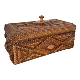 Antique Tramp Box in Pine, 1900 For Sale