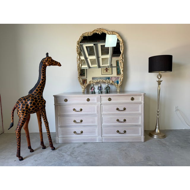 Elegant vintage dresser by John Widdicomb, crafted in a refined Neoclassical style. This beautifully designed piece...