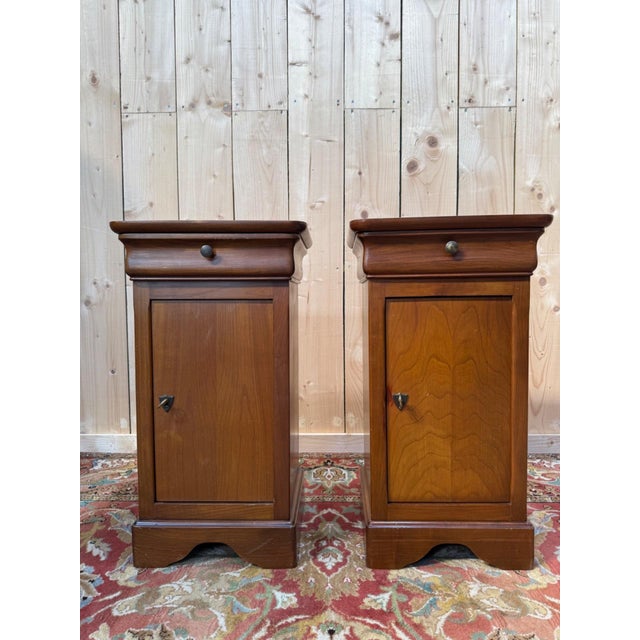 Wood 20th Century Louis Philippe Wood Bedside Tables, Set of 2 For Sale - Image 7 of 7