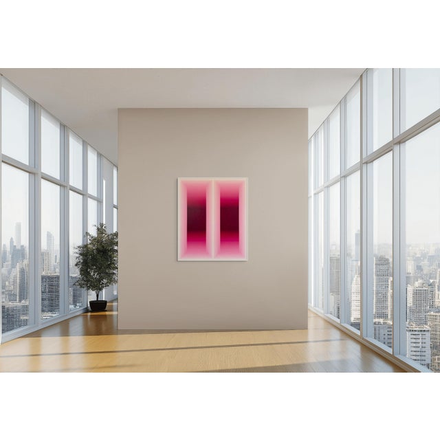 Abstract Contemporary Abstract Acrylic on Canvas "Rumination Pause (Rose Madder)" by Andy Harwood For Sale - Image 3 of 8