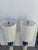 Textile Mid Century Style White & Blue Drip Lamps - Pair. For Sale - Image 7 of 11