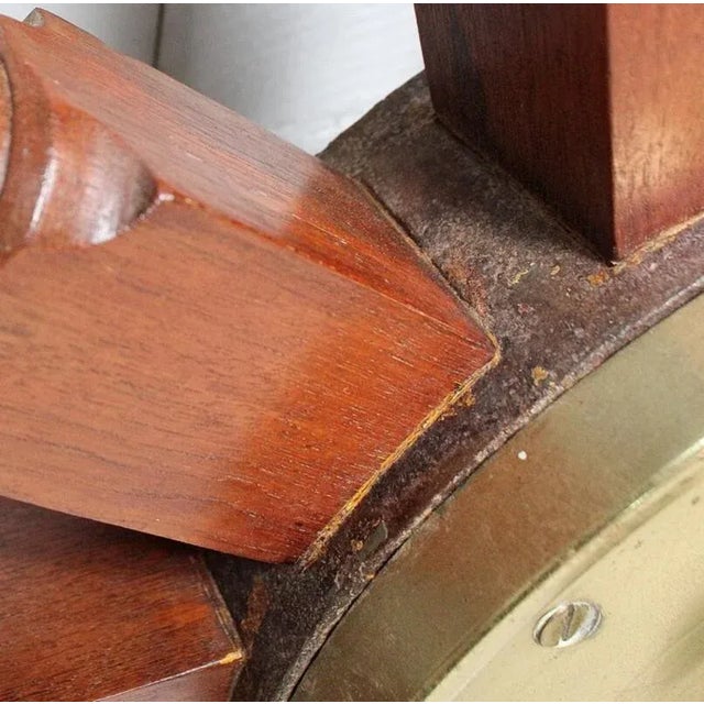 Ship's Steering Wheel in Teak, Early 20th Century For Sale - Image 9 of 13