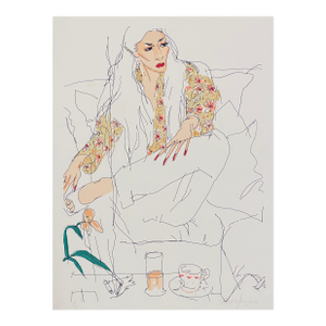 1979 Vasilios Janopoulos Portrait of a Lady Lithograph