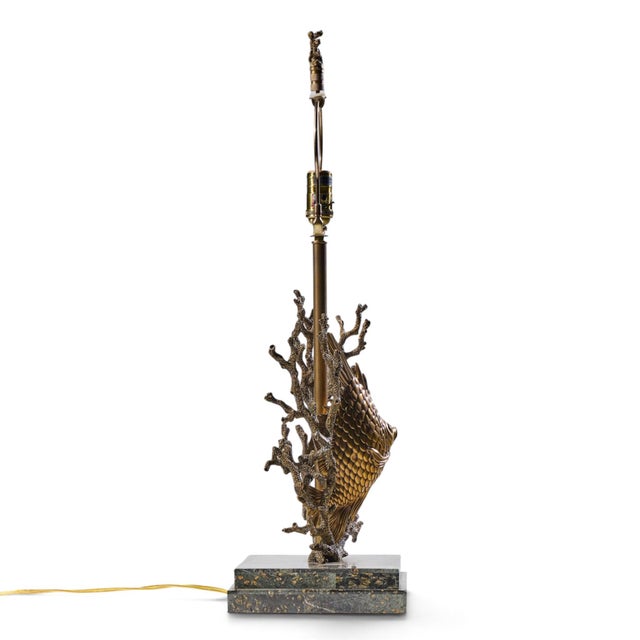 Metal Late 20th Century Theodore Alexander Brass Fish and Coral Table Lamps - Pair For Sale - Image 7 of 11